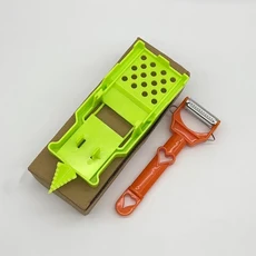 2in 1 다기능 주방용품 세트 업그레이드된 줄리엔 필러 야채 모든 종류의 과일 및 슬라이서, Peeler, 1개