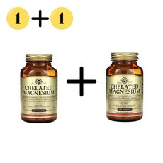 1+1 솔가 킬레이트 마그네슘 100정 글리시네이트 산화 비건 글루텐프리 논GMO, 2개