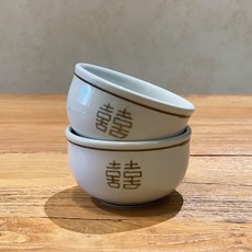 본인 국산 쌍희 도자기 전통 한정식 막걸리 동동주잔 200ml, 2개