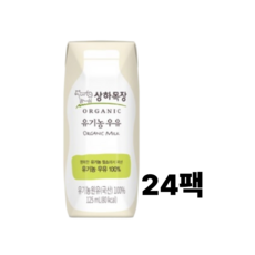 상하목장 유기농 멸균 우유 125ml 24팩 + 바나나 우유 24팩, 24개
