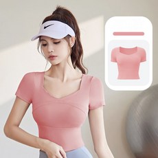 여성 요가 티셔츠 캐주얼 필라테스 상의 사계절 요가복 반팔티 슬림핏 여자 헬스복 트레이닝 티셔츠 LPC