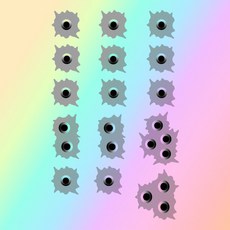 차량용 스티커 데칼 흠집 스크래치 가리기 총알 15p, 1개, 화이트