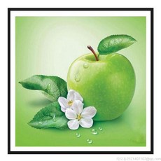 라오농 십자수 점착 벽돌 스티커 신형 현대 심플한 침실 식당 소폭 과일 푸른 사과+KIE01X, 공구 세트 60*60 보내기, 1개