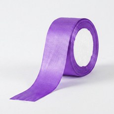 T 공단 리본 단면 퍼플 40mm 22m 머리띠재료 스트랩 띠지 공예 DIY