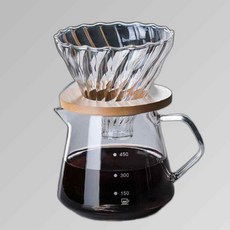 로하티 내열유리 커피서버 600ml 계량 핸드드립서버, 1개, 상세페이지 참조