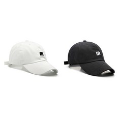 우일신 이니셜m 남녀공용 캡모자 세트 야구모자 데일리 캐주얼, C세트(화이트블랙)