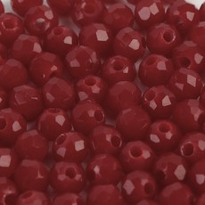 크리스탈 유리 론델컷 론델 비즈 3mm 불투명, 1세트, F0346. 마룬