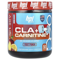 BPI 스포츠 CLA 플러스 카르니틴 과일 펀치 350g(12.34oz), 1개, 369g