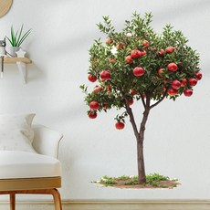 티큐 주방 거실 침실 카페 벽 데코 시트지 사과 나무 인테리어 스티커 P055