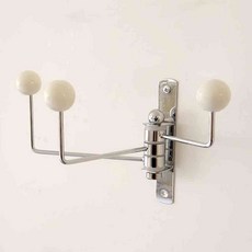 회전형 벽옷걸이 3구 화이트 스텐 벽걸이 행거, 1개