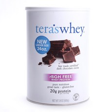 Tera's Whey 黑巧克力風味乳清蛋白粉, 黑巧克力, 680克, 1個