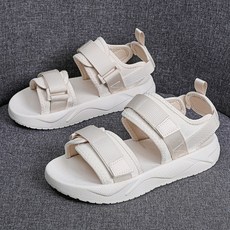 투니스 여성 심플 벨크로 통굽 샌들