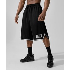 DRIX 럭비 그래픽 매쉬 버뮤다 팬츠_블랙