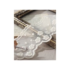 퀼트스타 플라워 하모니 오간자 자수레이스_내추럴 180, 1개, 내추럴