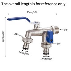 JJ 12 34 합금 더블 워터 스플리터 커넥터 커플 어댑터 밸브 정원 관개, A