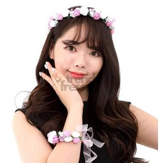 웨딩 팔찌 파티 웨딩촬영 파티용품 웨딩화관 장식, 화이트피치