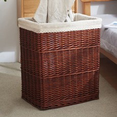 라탄 빨래 바구니 사각 뚜껑 빨래통 세탁바구니 바스켓, E. 갈색 바구니  눈송이 안감 뚜껑 없음, A. 엠, 1개