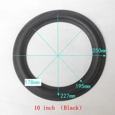 우퍼 스피커 교체 폼 서라운드 서스펜션 수리 부품에 대 한 2Pcs 10 인치 링 중, 01 10 inch Black 250mm
