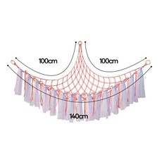 手工編制棉線收納玩具網兜掛牆編織手工三角網兜客廳臥室壁掛吊牀, 1個, 規格2