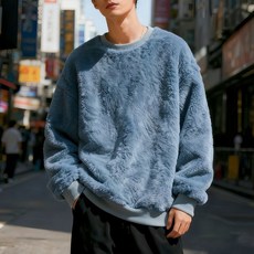 保暖圓領套頭衫，秋冬季加絨加厚衛衣外套，毛絨美式男士寬鬆休閒百搭