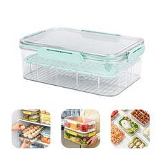 뉴스타 밀폐용기 단층 이층 조절 가능 냉동삼겹살 대파 보관 트레이 용기 4.5L, 화이트, 1개, 1개