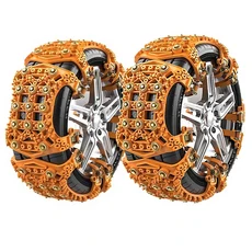 안전 설계 차량 미끄럼 방지 체인 스노우 타이어 벨트 겨울철 스터드, 02 주황색, 01 CHINA, 01 1 piece