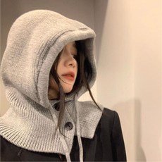 차차앤코 도톰짱짱한 고급형 인싸템 남녀공용 울니트 와이드핏 바라클라바 겨울 방한 후드 넥워머