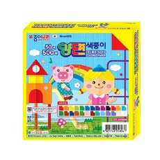 우리H 종이나라 500매 50색 양면 색종이 1P 미술 종이접기 haru*011479001EA sou+8930mD