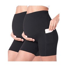 POSHDIVAH 여성용 임산부 요가 반바지 복부 범프 여름 운동 러닝 주머니가 있는 활동적 12.7cm/20.3cm(5인치)/20.3cm(8인치) 카키 XS