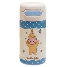 StarR 작은 스타 캐릭터 세라믹 코팅 빨대 보온병, 1개, 220ml, 블루 1개, 220ml, 블루
