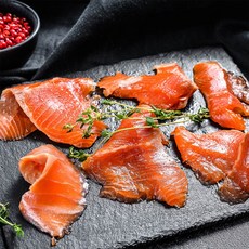훈제 연어 슬라이스 200g 다이어트 샐러드 초밥용 숙성 냉동 손질 연어, 600g, 1개