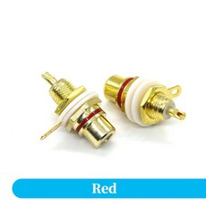 RCA 암 소켓 커넥터 섀시 패널 마운트 어댑터 오디오 단자 플러그 AV 3.5mm 1 쌍, 03 40 Pcs, 01 Red