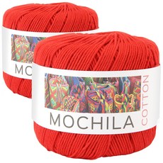 모칠라코튼 뜨개실, 2개, 8빨강