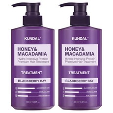 쿤달 허니 앤 마카다미아 헤어 트리트먼트 블랙베리베이향, 500ml, 2개