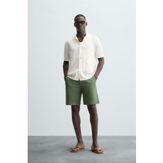 ZARA 아일렛 니트 셔츠 - 스크래치 화이트