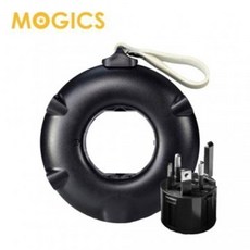 圓形轉接頭 轉換器, 1個, 【機長嚴選】Mogics Power Bagel 海外旅用充電器_黑