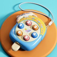 DFMEI 迷你掌上打地鼠兒童玩具解壓小玩具早教玩具男女孩益智按壓小玩具, 如圖, 冰棍打地鼠-藍色【打地鼠+吹口哨】★★