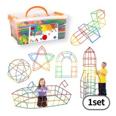 재미있는 빨대 블럭놀이 500 800 1200 빌딩블럭 유아 교구, 500pcs, 1개