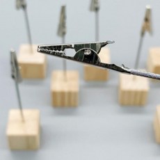 인테리어소품 테이블 빌지 메모 정리 홀더 꽂이 집게 스텐 무타공메모꽂이, 1개, 블루