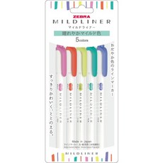【CHL】ZEBRA Mildliner WKT7 雙頭螢光筆 晴朗五色組(袋裝) 細線款 WYT9, 1個