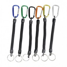(특가) [PK] 낚시 밧줄 로프 스프링 등산 카라비너 분실방지, 1개, 그린