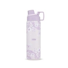 TYESO 櫻花圖案保溫瓶 彈蓋式吸管水壺 900ML, 紫宸花敘, 1個