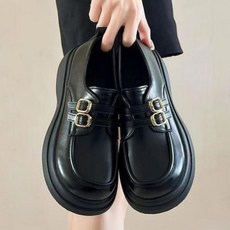 여성용 더블버클 로퍼 클래식 로퍼 데일리 편안한 착화감