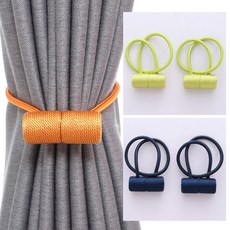 루비코코 원통 자석 커튼 타이 백 끈, 애플그린, 2개