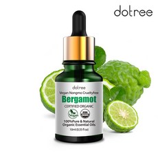 도트리 100% 유기농 비건 아로마 에센셜 오일 원액 베르가못, 1개, 10ml