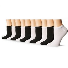 Gildan 플랫 니트 노쇼 양말 10쌍 플랫 니트 노쇼 양말 10쌍 블랙.