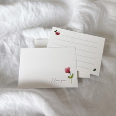 가정의달 감사 미니엽서 메세지 미니카드+봉투2종+스티커 세트, 12개, I love you