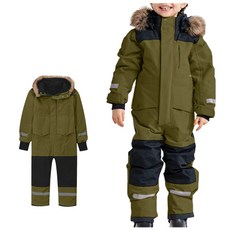 푸푸 어린이 방한 스키복 올인원 스키복