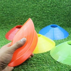 축구 훈련용 컬러 접시콘 유아체육 삼각 마커콘 스포츠 장애물 트레이닝 마커, 파랑