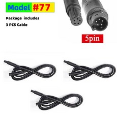 4핀 또는 5핀 자동차 DVR 카메라 연장 케이블 2M 남성용 여성용 커넥터 코드 Dashcam 역방향, 3PCS 5-pin